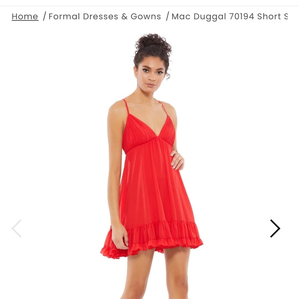 Mac Duggal 70194 Short Spaghetti Strap Mini Dress